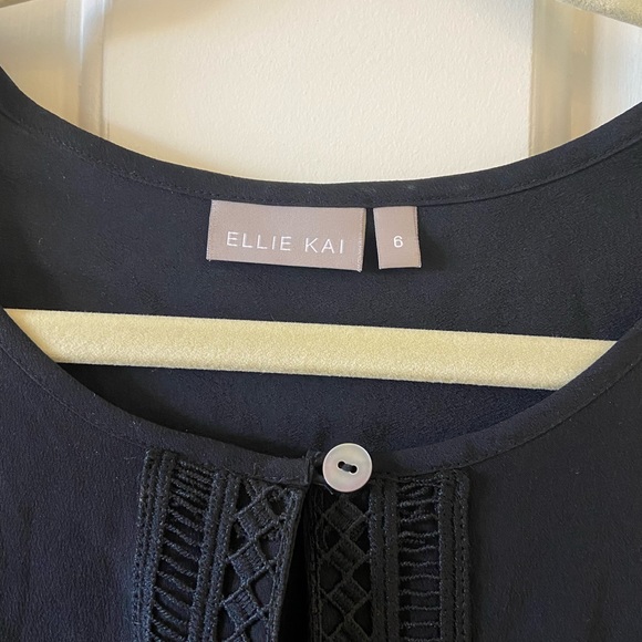 Ellie Kai Black Tank Top Button Up Blouse Size 6 - Picture 4 of 5